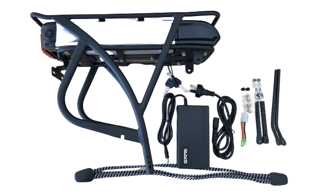 Das-Kit E-Bike, Pedelec 48V 13Ah 624Wh Battery Conversion Kit + Carrier + Charger [Black]