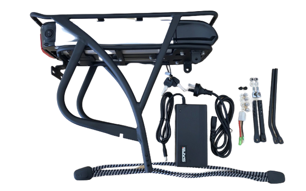 Das-Kit E-Bike, Pedelec 48V 13Ah 624Wh Battery Conversion Kit + Carrier + Charger [Black]