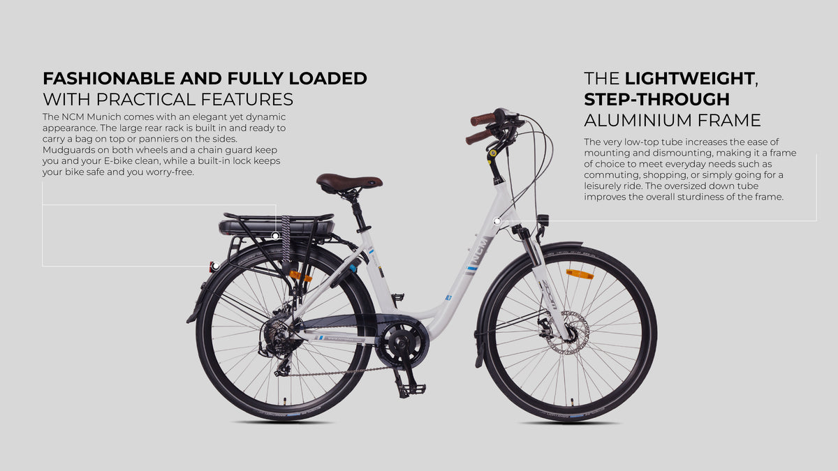 NCM Munich Step Thru E Bike City Electric Bike ncm-munich-step-thru-e-bike-city-electric-bike
