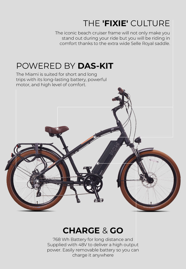 NCM Miami Electric Cruiser Bike NCM Miami Electric Cruiser Bike